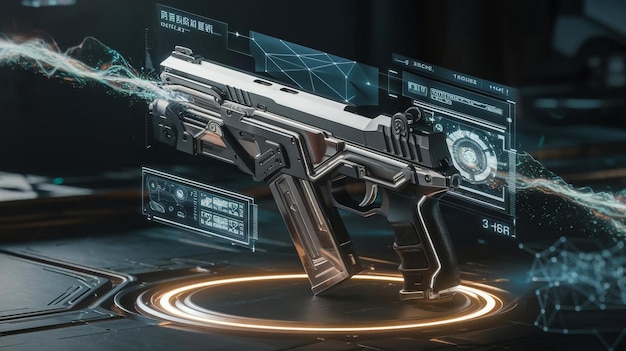 a gun that has the word gun on it