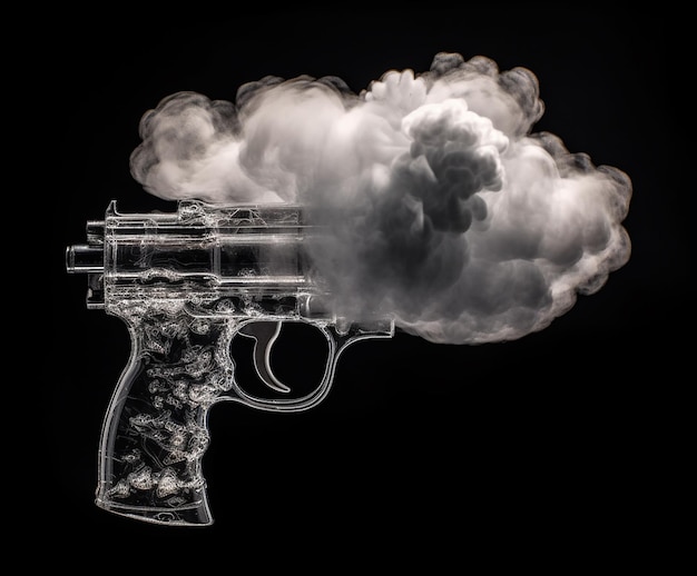 Photo a gun with smoke coming out of it