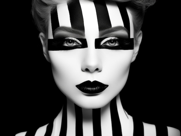 Gustav Portrait High fashion photography of a gothic woman colorful black and white