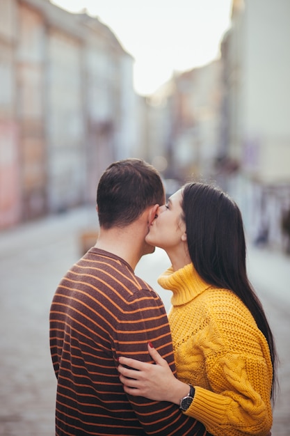 Guy and girl in love couple on a date