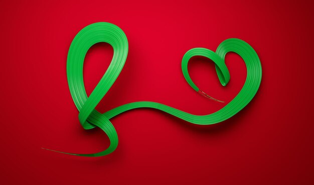 Guyana flag making heart shape 3d illustration