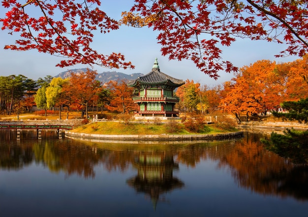 Gyeongbokgung Palace in autumn at Seoul,South Korea.