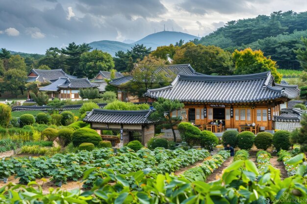 Photo gyeongju gyochon traditional hanok village south korea september 2019