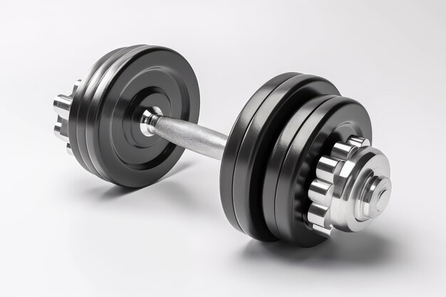 Gym dumbbell isolated on white background AI