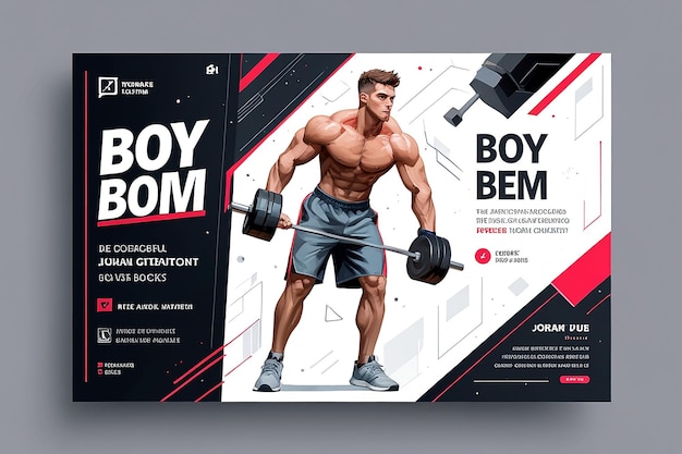 Gym Fitness Instagram Social Media Poster and Square Flyer Template