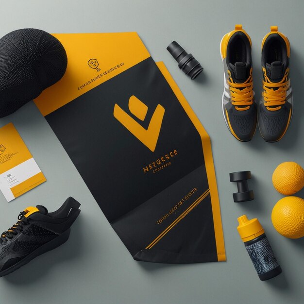 Photo gym fitness social media banner design generative ai