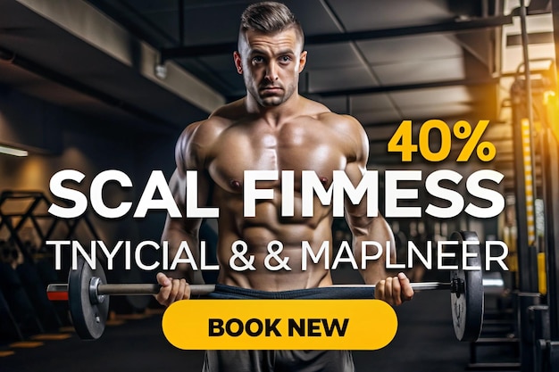 Photo gym and fitness social media banner template