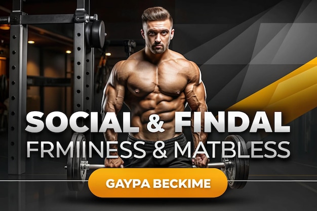 Photo gym and fitness social media banner template