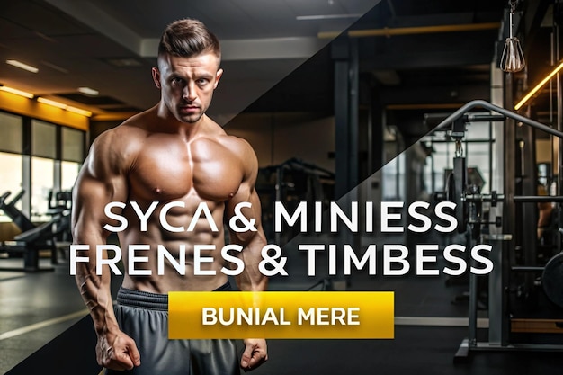 Photo gym and fitness social media banner template