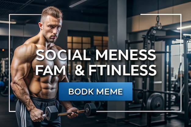 Photo gym and fitness social media banner template