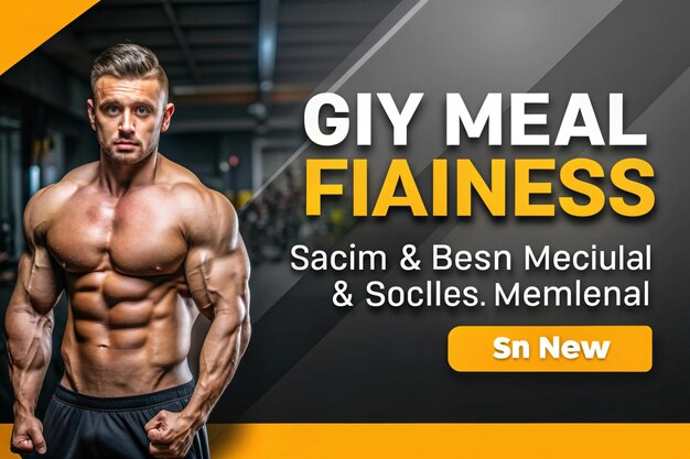 Photo gym and fitness social media banner template