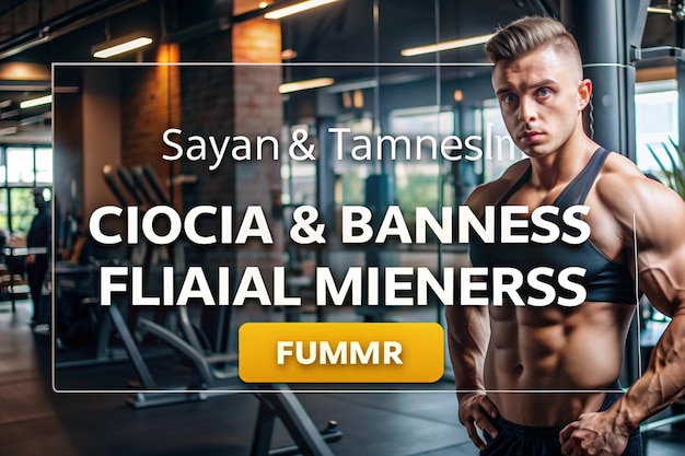 Photo gym and fitness social media banner template