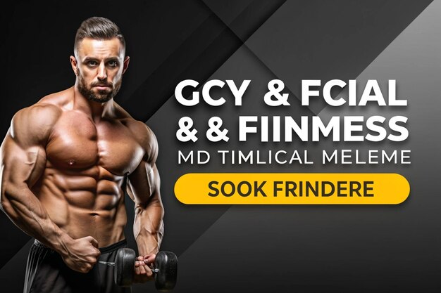 Photo gym and fitness social media banner template