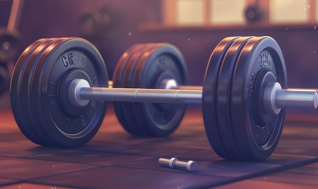 gym fitness sport with barbell and bodybuilding exercises for health ai generated