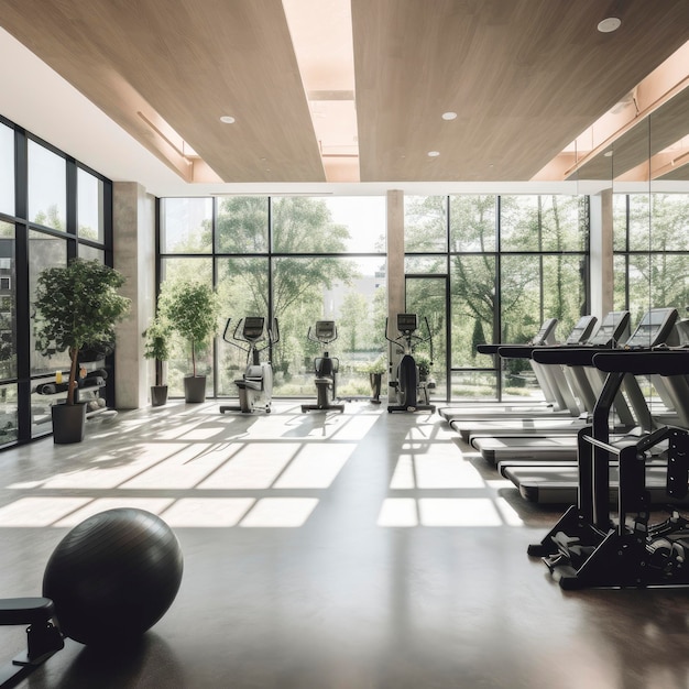 The gym at the wyndham grand beach resort