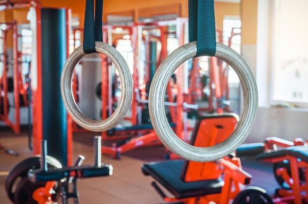 Photo gymnastic rings, professional gym equipment