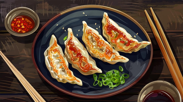 Photo gyoza is a dumpling from china that was developed in japan into a new variant