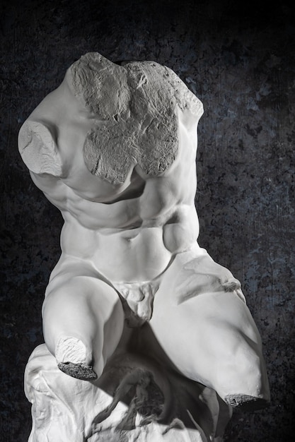 Gypsum copy of belvedere torso statue for artists replica of famous ancient greek fragmentary marble