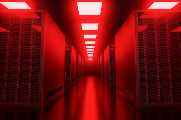 Hacked server racks in server room data center