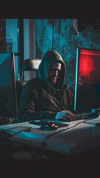 hacker front of his computer