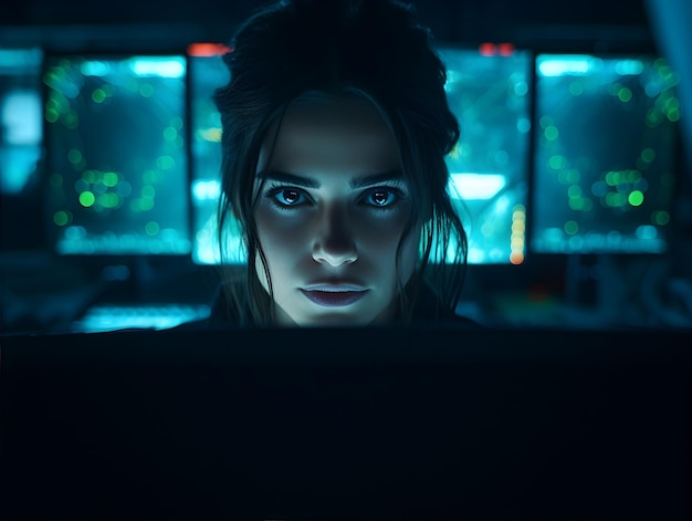 Photo hacker girl cyber criminal ai artwork