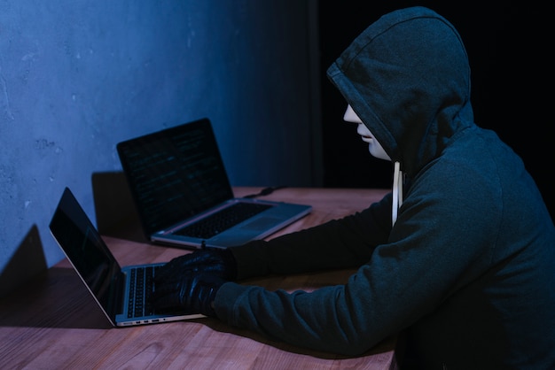 Hacker with laptop