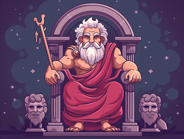 Hades Ruling Sternly Cartoon Vector