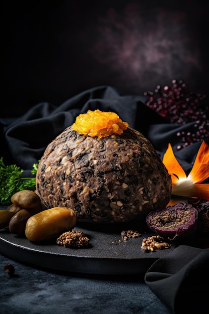 Haggis savoury pudding containing sheeps pluck