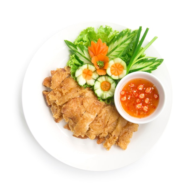 Hainanese crispy fried chicken without rice with soya sauce 