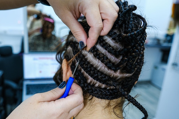 Hair extension in a hairdressers high quality