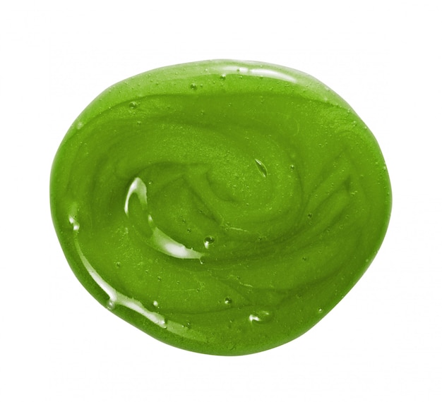 Hair mask, conditioner, shampoo creamy texture. Natural green cosmetic cream circle swatch blob drop isolated