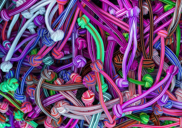 Hair multicolored rubber bands grouped for background