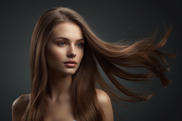 Photo haircare beauty and relax with woman with long hair