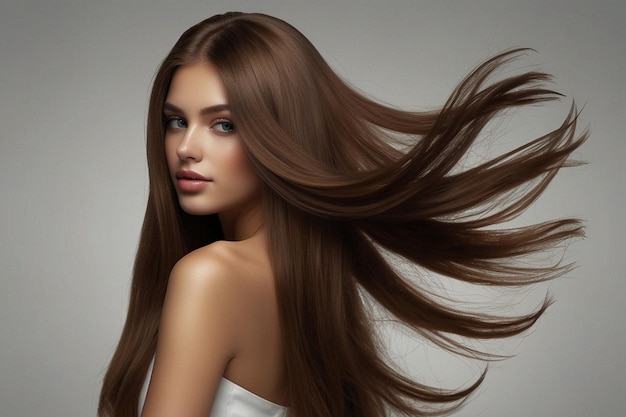 Haircare beauty and relax with woman with long hair