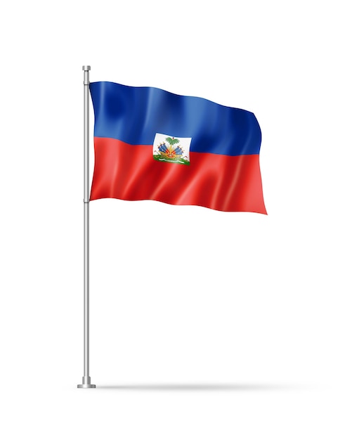 Haitian flag isolated on white