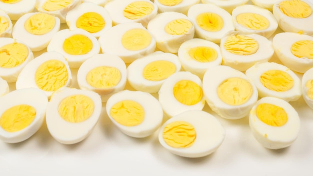 Half boiled eggs background