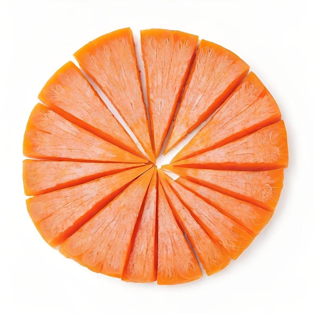 Photo half of carrot and slice isolated on a white background top view