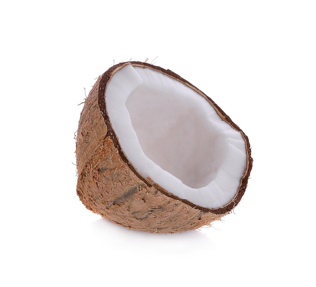 Half coconut isolated on white background