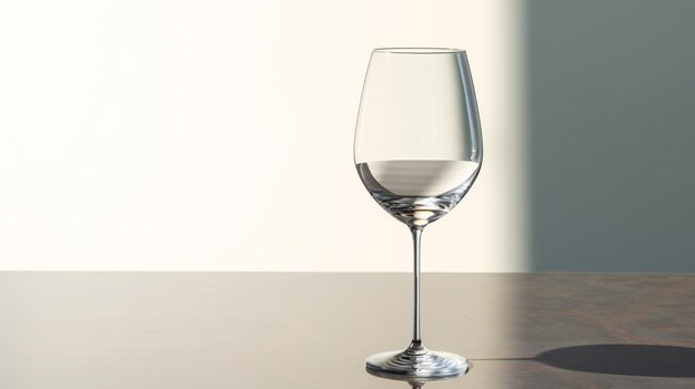 A half empty wine glass with a white background.