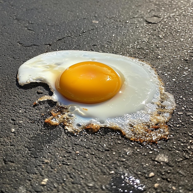 Half fried egg on pan