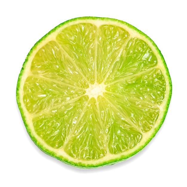 Half of the fruit of lime isolated on white background