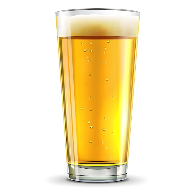 Photo half full glass of beer isolated on white isolated on white background realistic