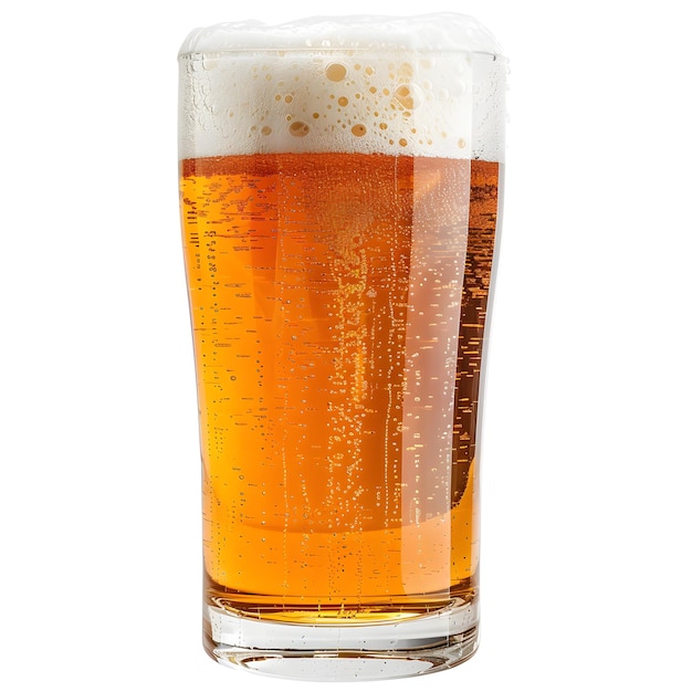 Photo half full glass of beer isolated on white isolated on white background