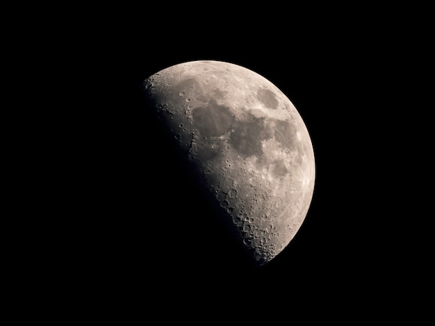 half moon in the dark background