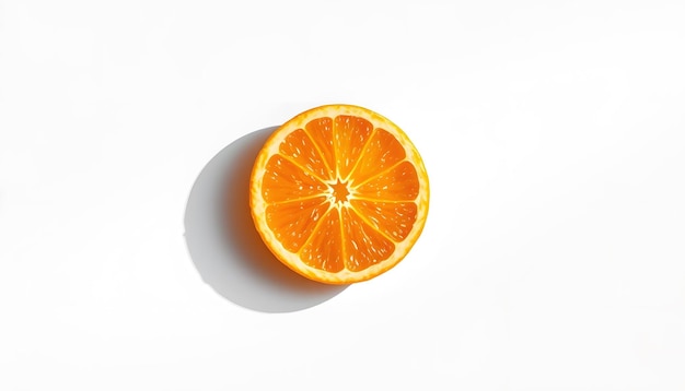 Photo half of orange isolated on a white background clipping path isolated with white highlights