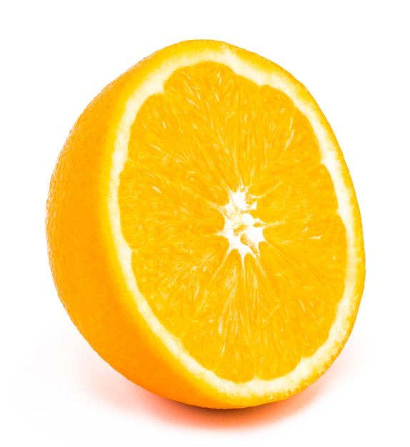 Half of orange isolated on a white background.