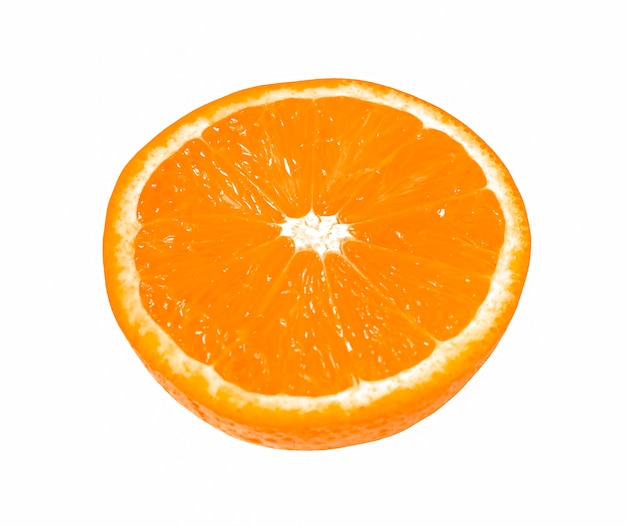 Half orange isolated on white background