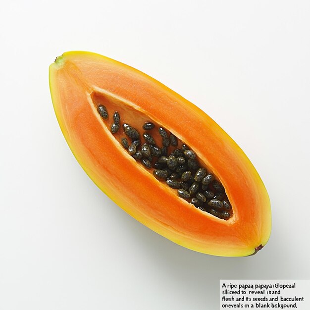 Photo half ripe papaya with seeds