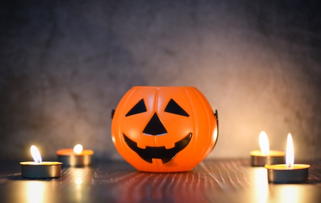 Halloween background candlelight orange decorated holidays festive