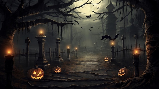 Halloween background in flat design